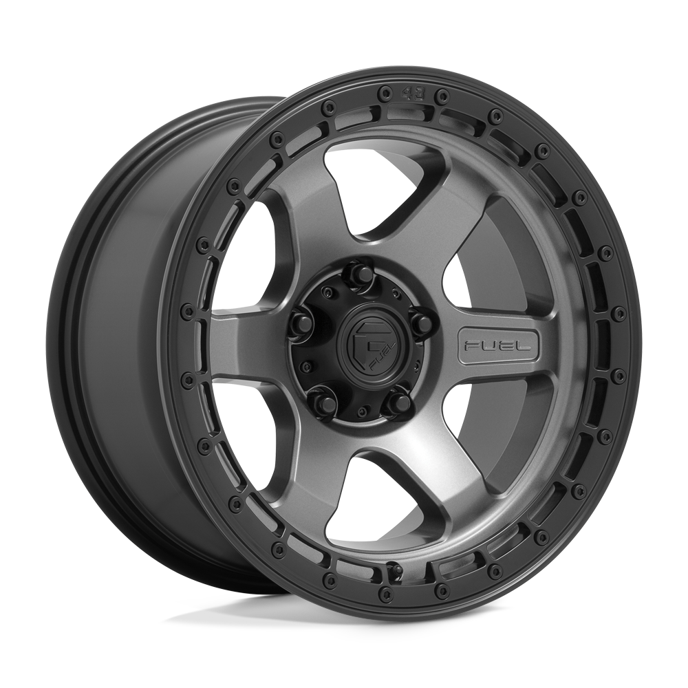 Fuel 1Pc D752 Block 17X9 +1 Matte Gunmetal W/ Black Ring