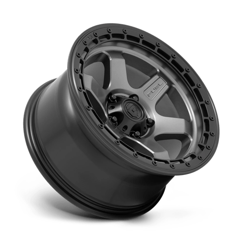 Fuel 1Pc D752 Block 17X9 +1 Matte Gunmetal W/ Black Ring