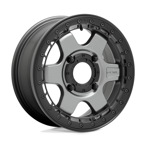 Fuel Utv D923 Block Utv Beadlock 15X6 +38 Matte Gun Metal W/ Black Ring