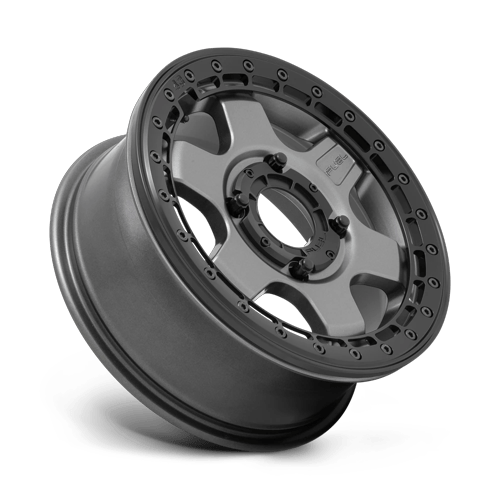 Fuel Utv D923 Block Utv Beadlock 15X6 +38 Matte Gun Metal W/ Black Ring