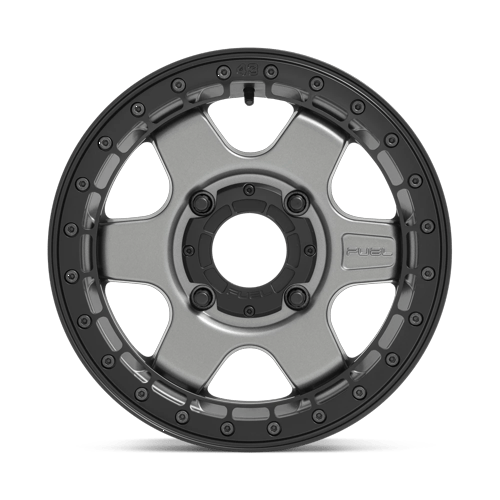 Fuel Utv D923 Block Utv Beadlock 15X6 +38 Matte Gun Metal W/ Black Ring