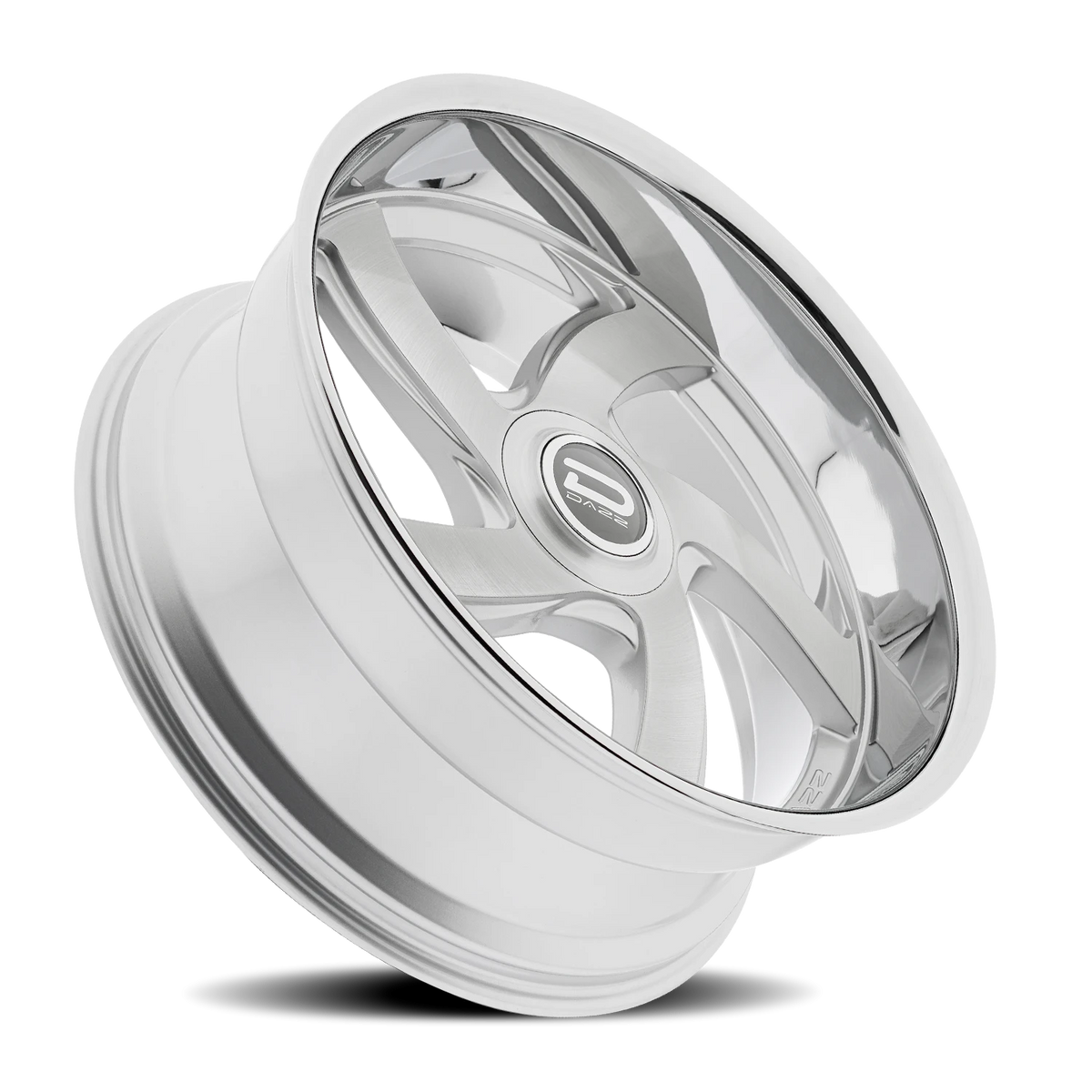 Dazz Bussin 24X10 +0 Gloss Silver W/ Brushed / Chrome Stainless Steel Lip