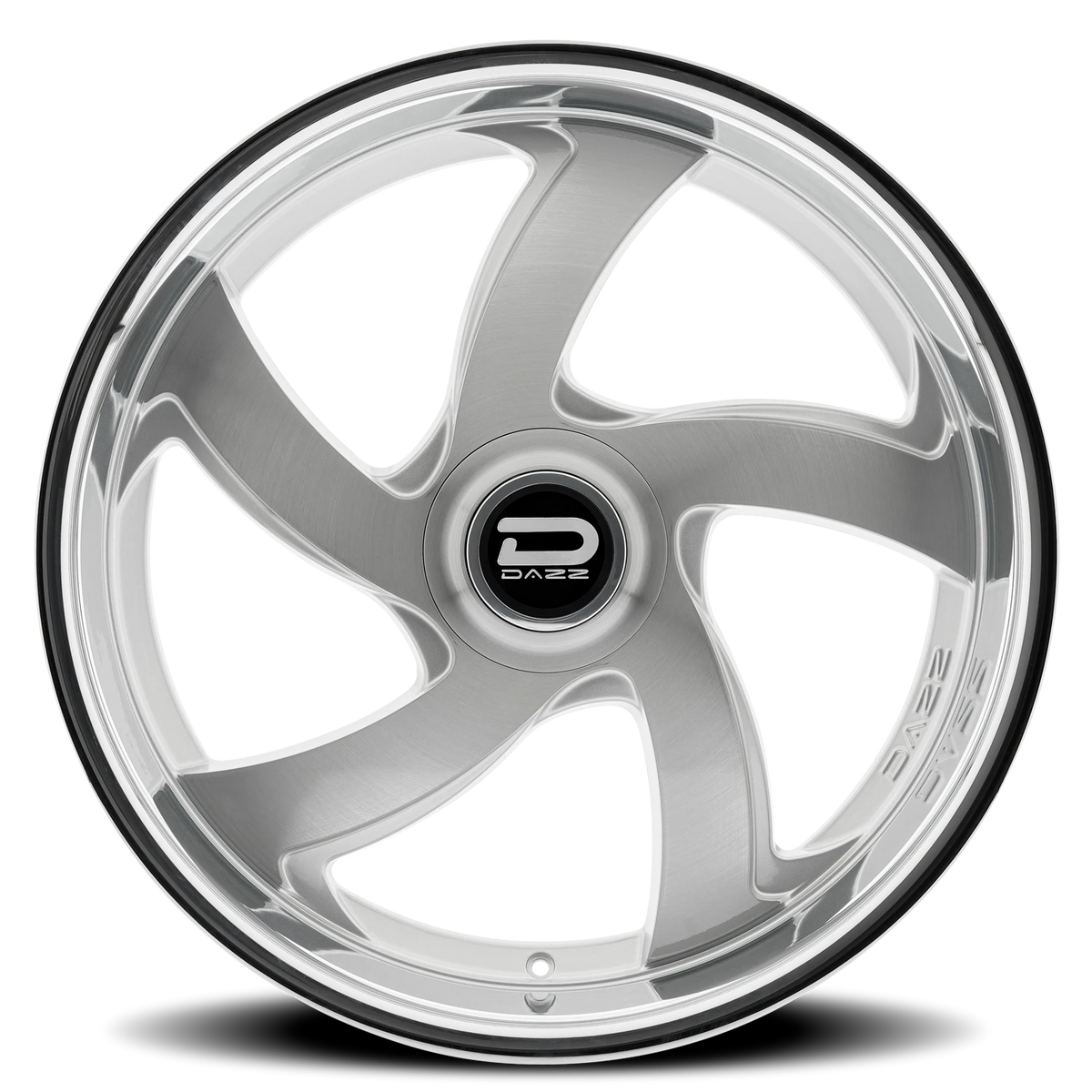 Dazz Bussin 24X10 +0 Gloss Silver W/ Brushed / Chrome Stainless Steel Lip