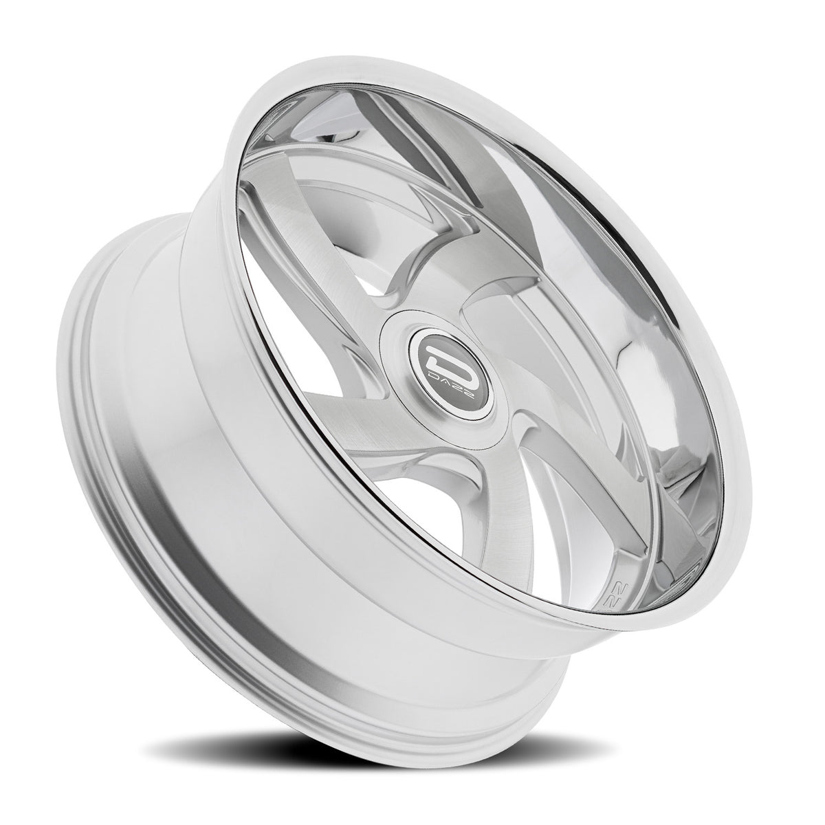 Dazz Bussin 24X10 +0 Gloss Silver W/ Brushed / Chrome Stainless Steel Lip