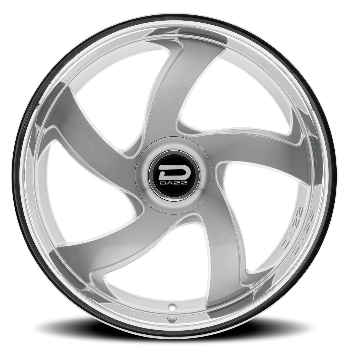 Dazz Bussin 24X10 +0 Gloss Silver W/ Brushed / Chrome Stainless Steel Lip