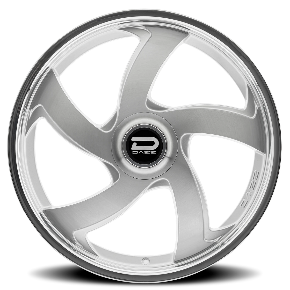 Dazz Bussin 24X9 +0 Gloss Silver W/ Brushed / Chrome Stainless Steel Lip