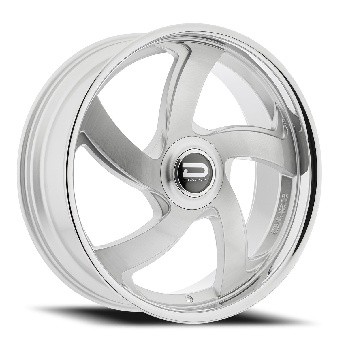 Dazz Bussin 24X9 +0 Gloss Silver W/ Brushed / Chrome Stainless Steel Lip