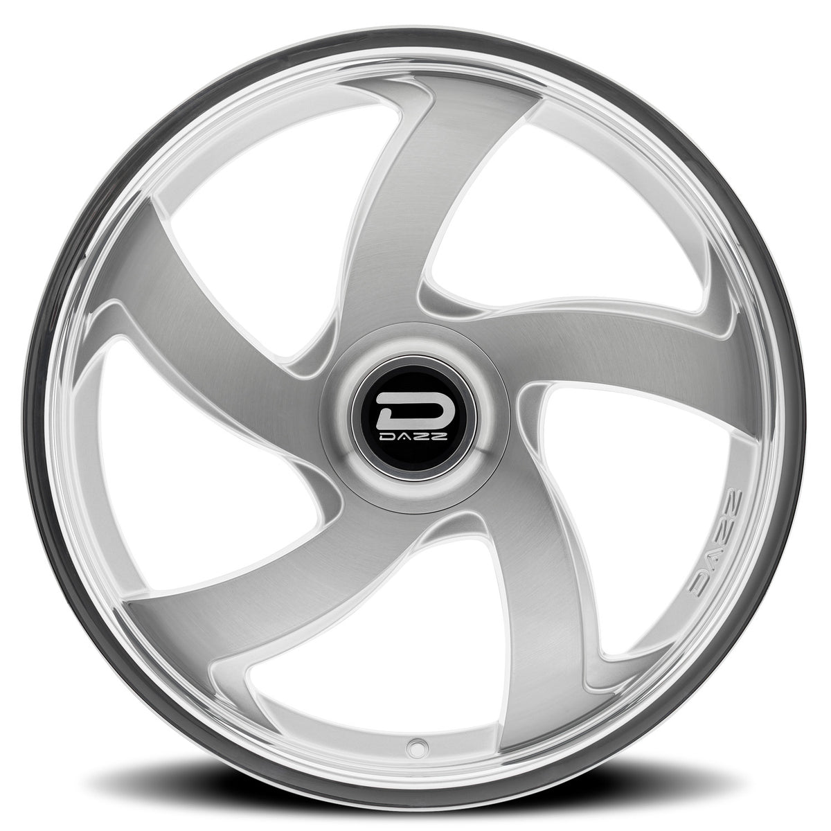 Dazz Bussin 24X9 +0 Gloss Silver W/ Brushed / Chrome Stainless Steel Lip