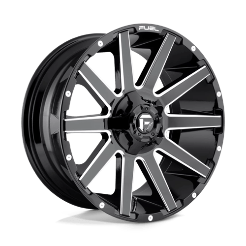 Fuel 1Pc D615 Contra 20X9 +20 Gloss Black Milled