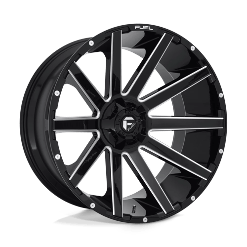 Fuel 1Pc D615 Contra 24X12 -44 Gloss Black Milled