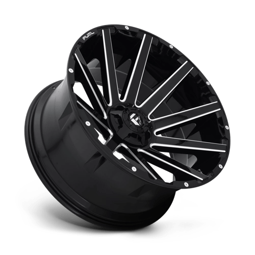 Fuel 1Pc D615 Contra 24X12 -44 Gloss Black Milled