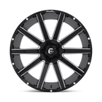 Fuel 1Pc D615 Contra 24X12 -44 Gloss Black Milled