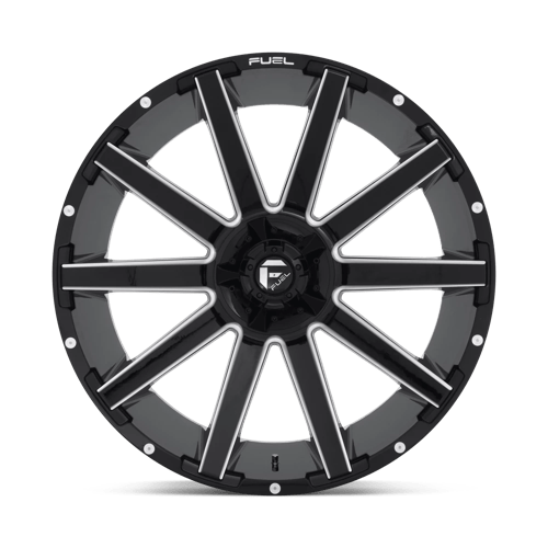 Fuel 1Pc D615 Contra 24X12 -44 Gloss Black Milled