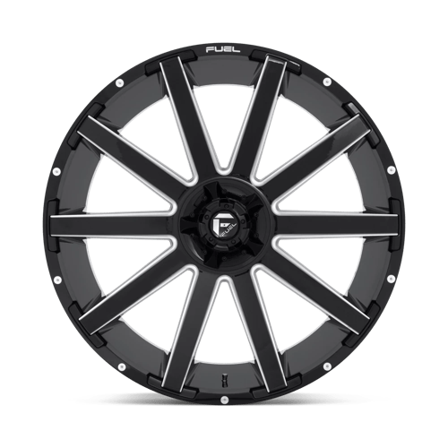 Fuel 1Pc D615 Contra 26X12 -44 Gloss Black Milled