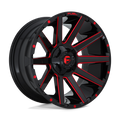 Fuel 1Pc D643 Contra 20X9 +1 Gloss Black Red Tinted Clear