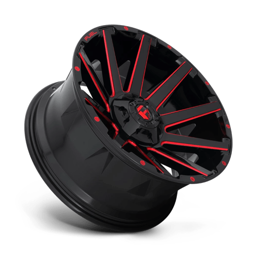 Fuel 1Pc D643 Contra 20X10 -18 Gloss Black Red Tinted Clear