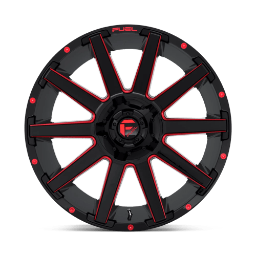 Fuel 1Pc D643 Contra 22X12 -44 Gloss Black Red Tinted Clear