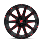Fuel 1Pc D643 Contra 20X10 -18 Gloss Black Red Tinted Clear