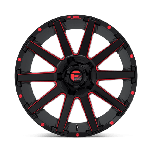 Fuel 1Pc D643 Contra 20X9 +2 Gloss Black Red Tinted Clear