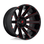Fuel 1Pc D643 Contra 24X14 -75 Gloss Black Red Tinted Clear