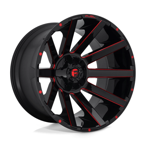 Fuel 1Pc D643 Contra 24X14 -75 Gloss Black Red Tinted Clear