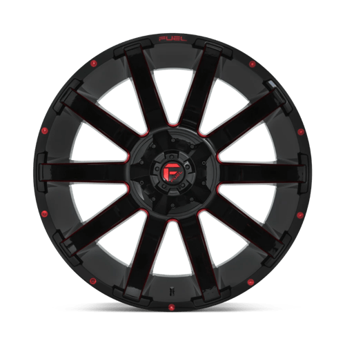 Fuel 1Pc D643 Contra 24X14 -75 Gloss Black Red Tinted Clear