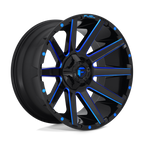 Fuel 1Pc D644 Contra 20X10 -18 Gloss Black Blue Tinted Clear
