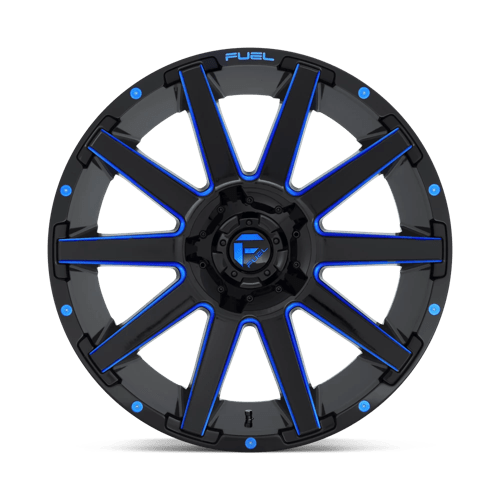 Fuel 1Pc D644 Contra 20X10 -18 Gloss Black Blue Tinted Clear