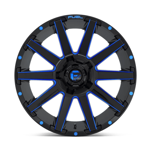 Fuel 1Pc D644 Contra 18X9 -12 Gloss Black Blue Tinted Clear