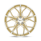 Cray Hammerhead 22X12 +52 Gloss Gold W/ Mirror Cut Face
