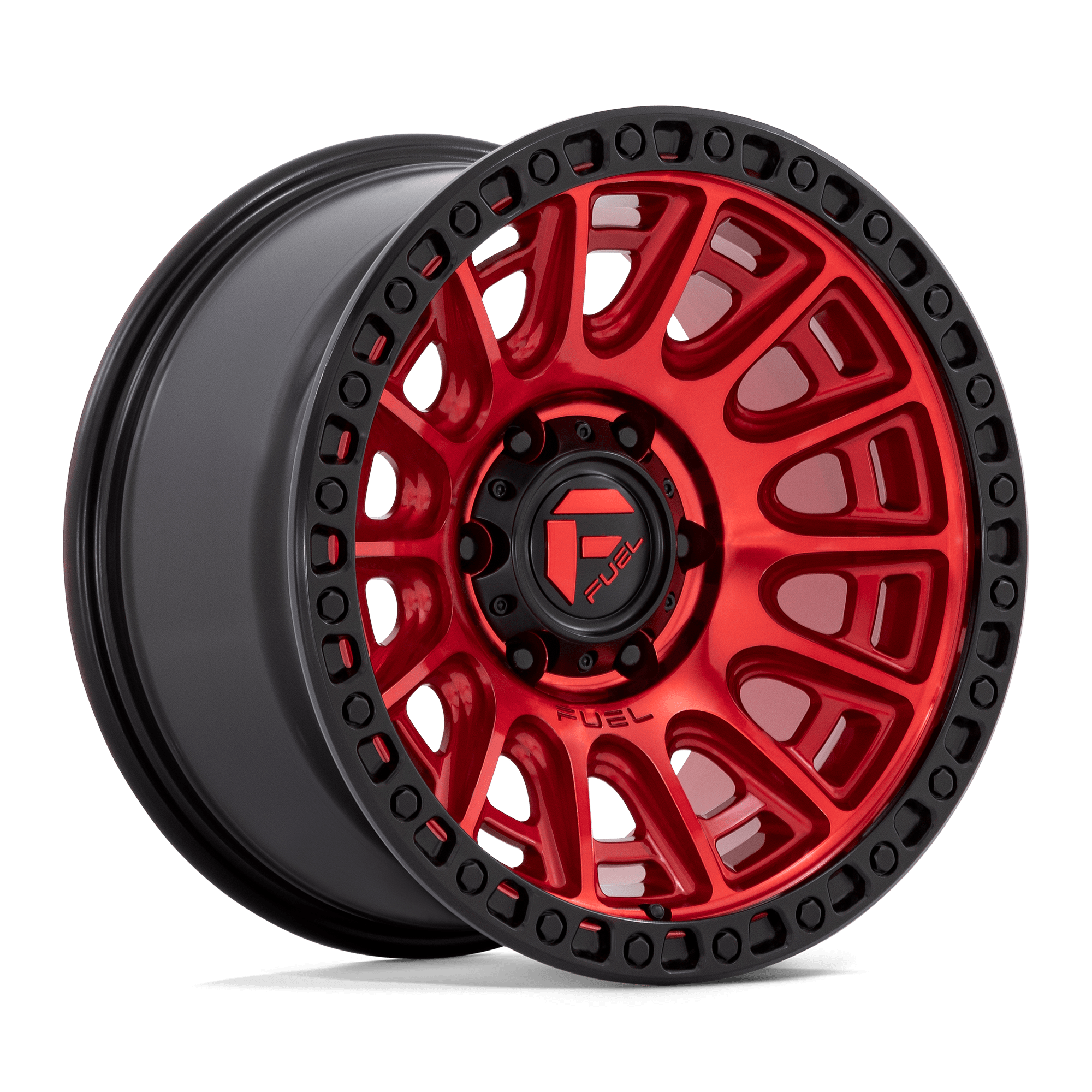 Fuel 1Pc D834 Cycle 20X9 +1 Candy Red W/ Black Ring