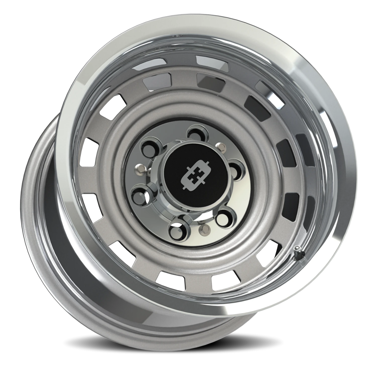 Vision American Muscle 54 18X8 -6 Silver Machined Lip