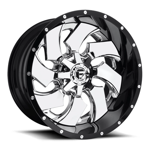 Fuel 2Pc D240 Cleaver 20X10 -19 Chrome Plated Gloss Black Lip