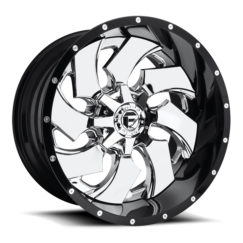 Fuel 2Pc D240 Cleaver 22X10 -13 Chrome Plated Gloss Black Lip