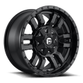 Fuel 1Pc D596 Sledge 17X9 +1 Matte Black Gloss Black Lip