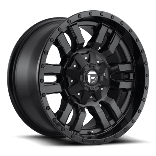 Fuel 1PC D596 SLEDGE 18X8 +35 MATTE BLACK GLOSS BLACK LIP