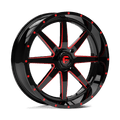 Fuel Utv D650 Maverick Utv 20X7 +13 Gloss Black Milled W/ Red Tint