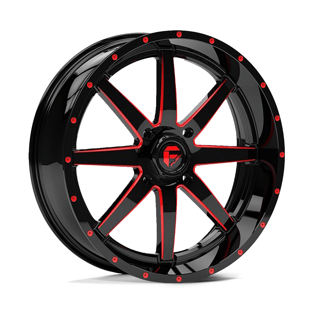Fuel Utv D650 Maverick Utv 20X7 +13 Gloss Black Milled W/ Red Tint