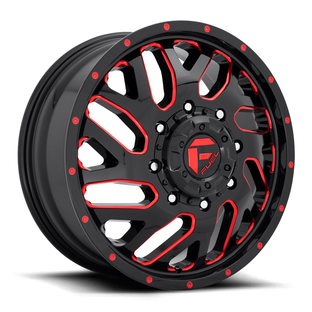 Fuel 1Pc D656 Triton 20X8.25 +105 Gloss Black Red Tinted Clear