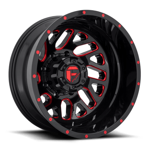 Fuel 1Pc D656 Triton 20X8.25 -240 Gloss Black Red Tinted Clear