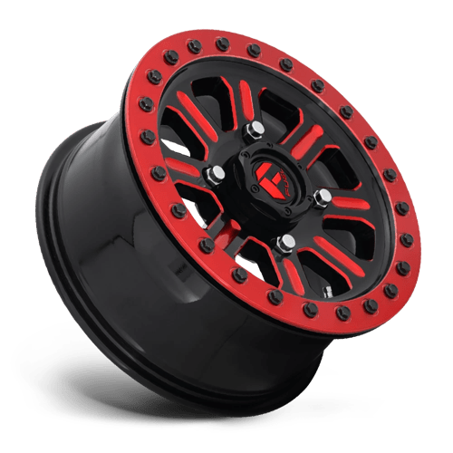 Fuel Utv D911 Hardline Utv Beadlock 15X10 +25 Gloss Black Red Tinted Clear