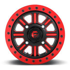 Fuel Utv D911 Hardline Utv Beadlock 15X7 +38 Gloss Black Red Tinted Clear
