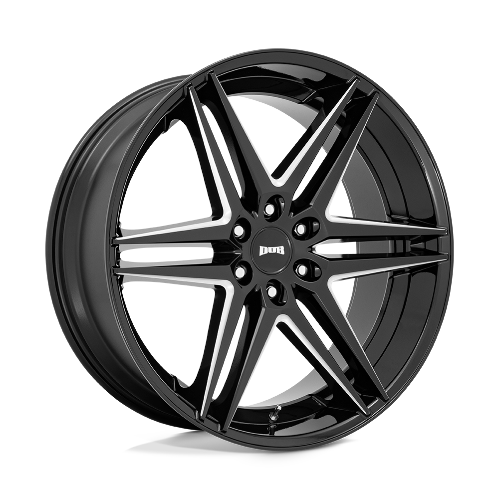 Dub 1Pc S267 Dirty Dog 24X10 +25 Glossy Black Milled