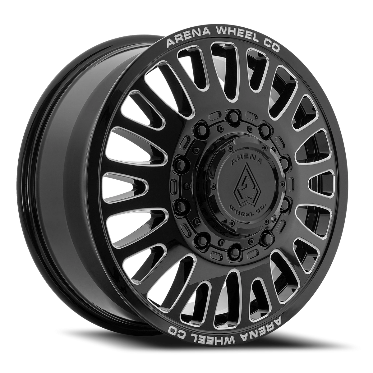 Arena Dually Sultan 22X8.25 +100 Gloss Black Milled (Front)