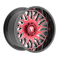 Fittipaldi FA07 20X12 -44 Gloss Black Machined Face with Red Tint and Milled Windows