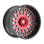 Fittipaldi FA07 22X12 -44 Gloss Black Machined Face with Red Tint and Milled Windows