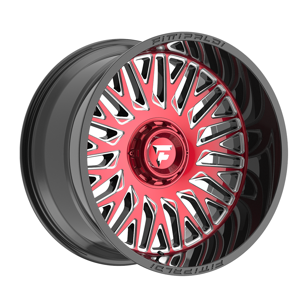 Fittipaldi FA07 22X12 -44 Gloss Black Machined Face with Red Tint and Milled Windows