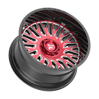 Fittipaldi FA07 22X12 -44 Gloss Black Machined Face with Red Tint and Milled Windows