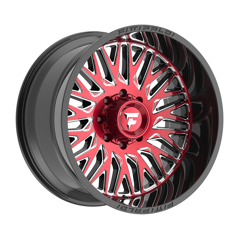 Fittipaldi FA07 22X12 -44 Gloss Black Machined Face with Red Tint and Milled Windows