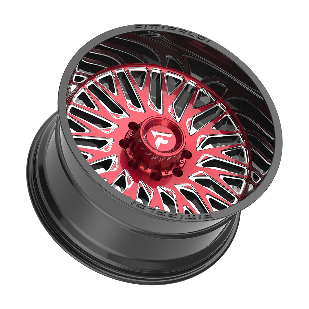 Fittipaldi FA07 22X12 -44 Gloss Black Machined Face with Red Tint and Milled Windows